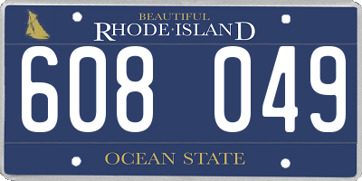 RI license plate 608049