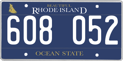 RI license plate 608052