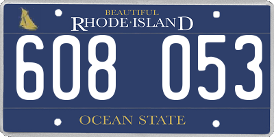 RI license plate 608053