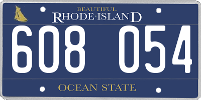 RI license plate 608054