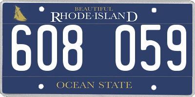 RI license plate 608059
