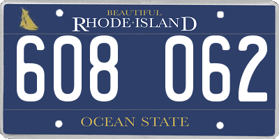 RI license plate 608062