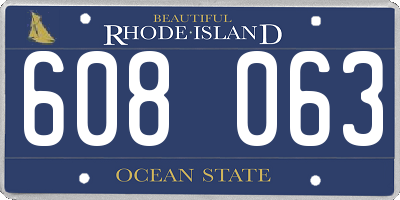 RI license plate 608063