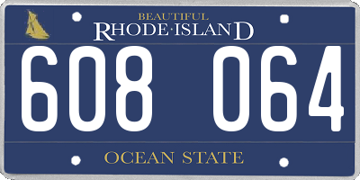 RI license plate 608064