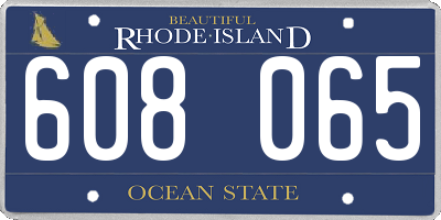 RI license plate 608065