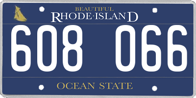 RI license plate 608066