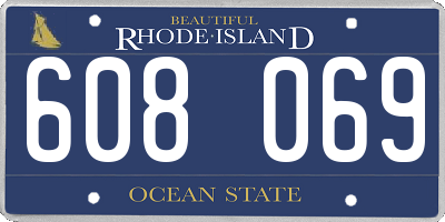 RI license plate 608069