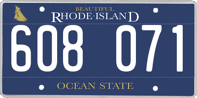 RI license plate 608071