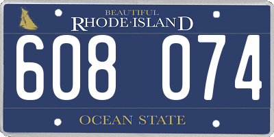RI license plate 608074
