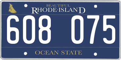 RI license plate 608075