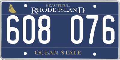 RI license plate 608076
