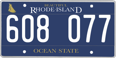 RI license plate 608077