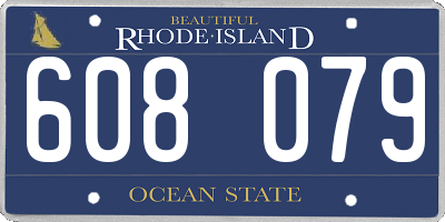 RI license plate 608079