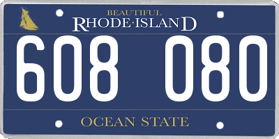RI license plate 608080