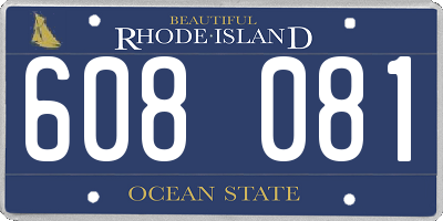 RI license plate 608081