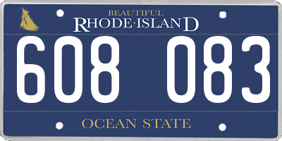 RI license plate 608083