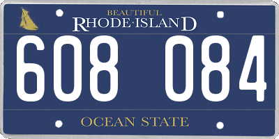 RI license plate 608084