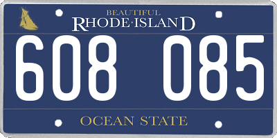 RI license plate 608085