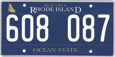 RI license plate 608087