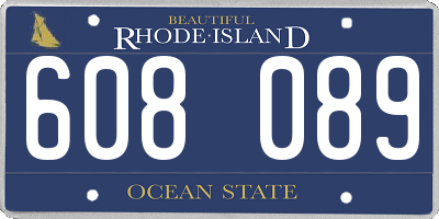 RI license plate 608089