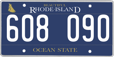 RI license plate 608090