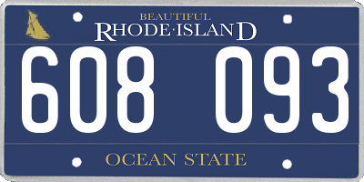RI license plate 608093