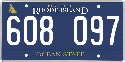 RI license plate 608097
