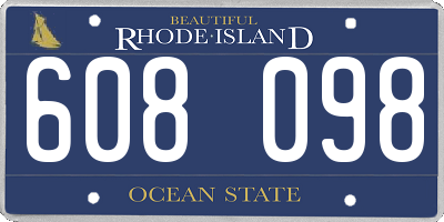 RI license plate 608098
