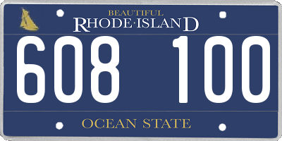 RI license plate 608100