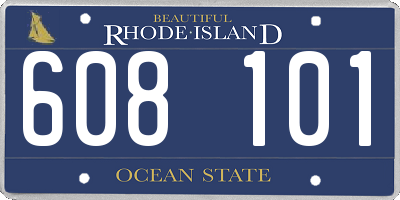 RI license plate 608101