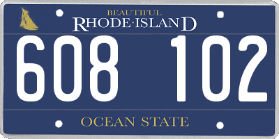 RI license plate 608102
