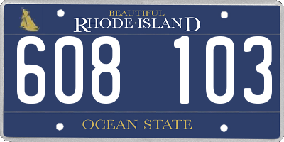 RI license plate 608103