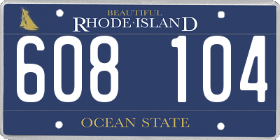 RI license plate 608104