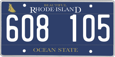 RI license plate 608105
