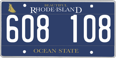 RI license plate 608108