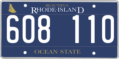 RI license plate 608110