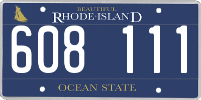 RI license plate 608111