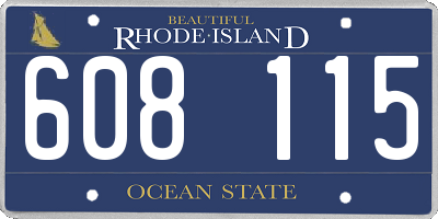 RI license plate 608115