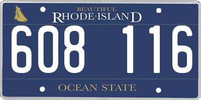 RI license plate 608116