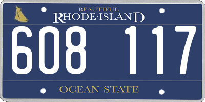 RI license plate 608117