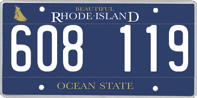 RI license plate 608119