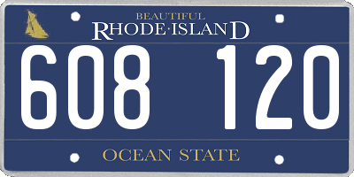 RI license plate 608120