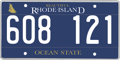 RI license plate 608121