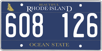 RI license plate 608126