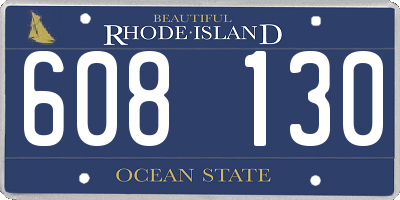 RI license plate 608130