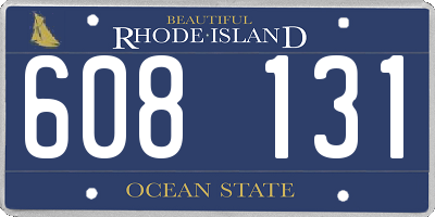RI license plate 608131