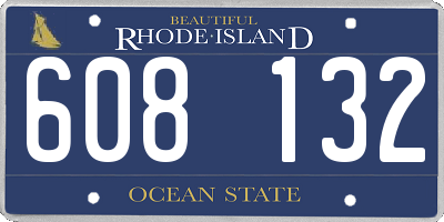 RI license plate 608132