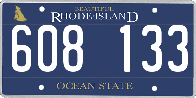 RI license plate 608133