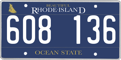 RI license plate 608136