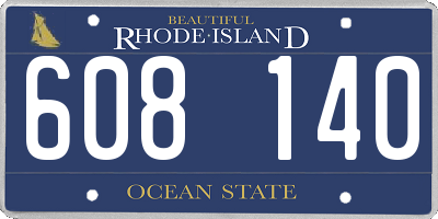 RI license plate 608140